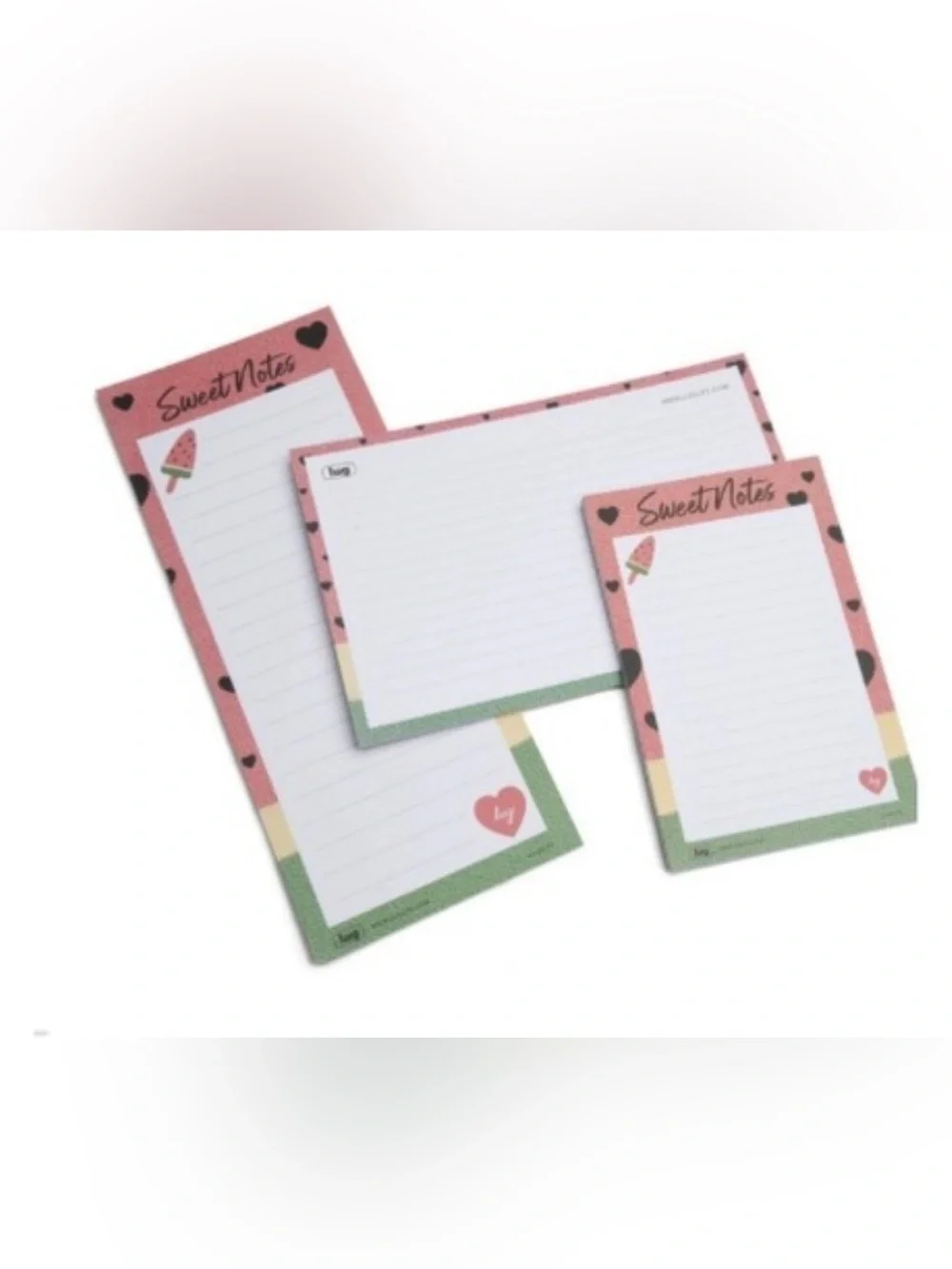 lug Sweet Notes Notepad Set of 3. NWT Popsicles Pink